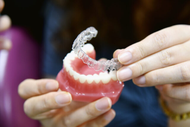 Inivisalign braces or aligner. Dentist advice how invisible orthodontic treatment